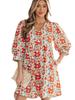 2026 Summer V-Neck Floral Print Dress: Versatile European and American Fashion Loose Cover-up Short Skirt for Women