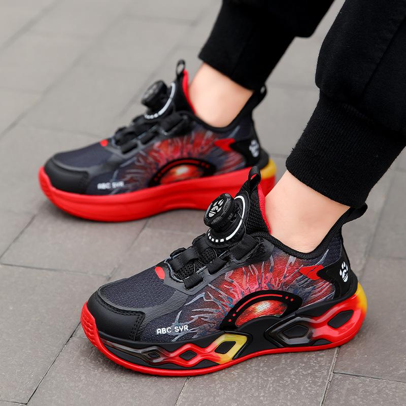 Children's professional basketball shoes 2025 spring new middle-aged and older children's mesh breathable high-top actual shock-absorbing sports shoe