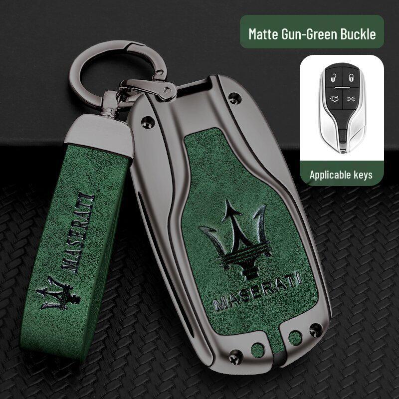 Maserati Quattroporte, Levante, Ghibli Metal Leather Key Case Protective Shell