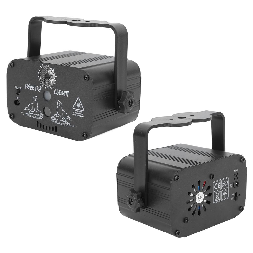 RGB Soundaktiviertes Partylicht mit Fernbedienung Wiederaufladbares LED-Blitz-Projektorlicht für