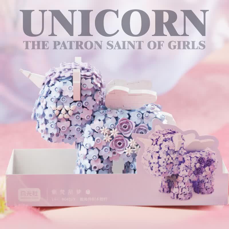 Moonlight Society Floral Unicorn Building Blocks Toy
