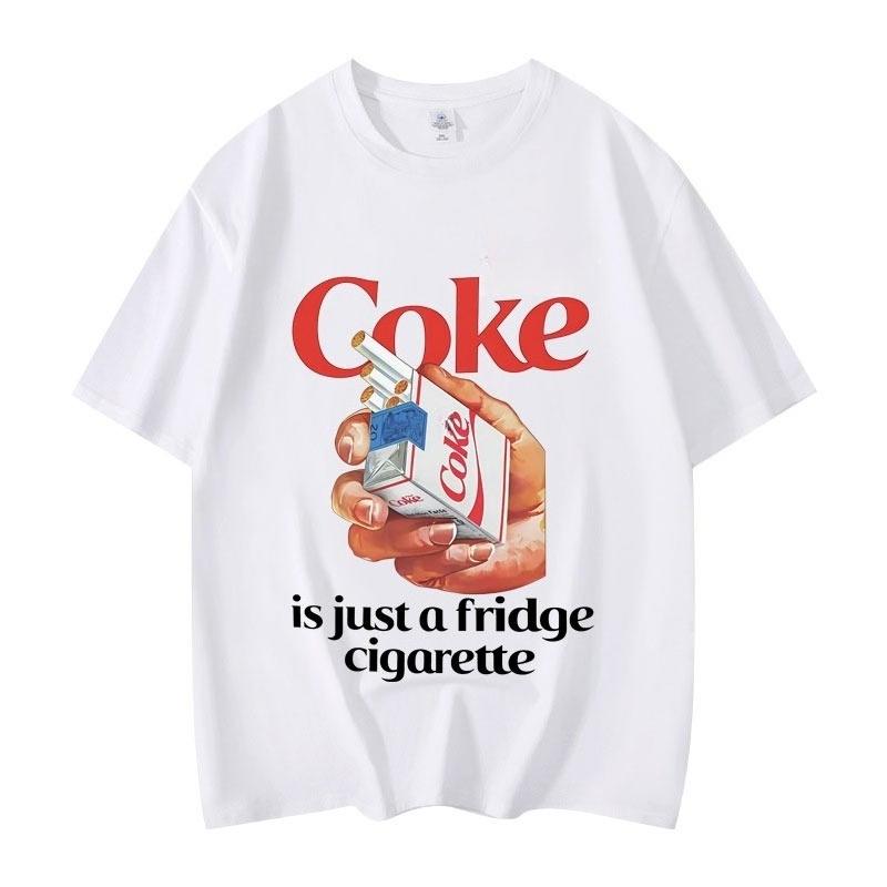 Camiseta Fuuny Just A Fridge Cigarette Coke Memecamisetas Harajuku De Moda De Alta Calidadcamisetas Informales Transpirables