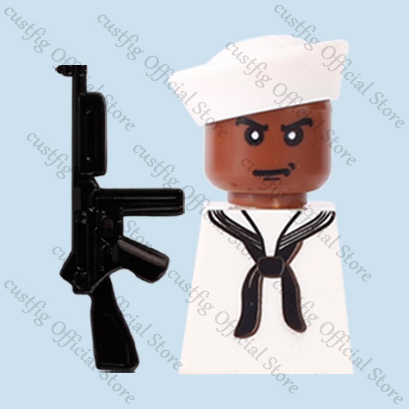 WW2 US Navy Military Airborne Field Corps Soldier Figures Building Blocks Army Flying Tigers Infantry Gun Weapon Bricks Kids Toy