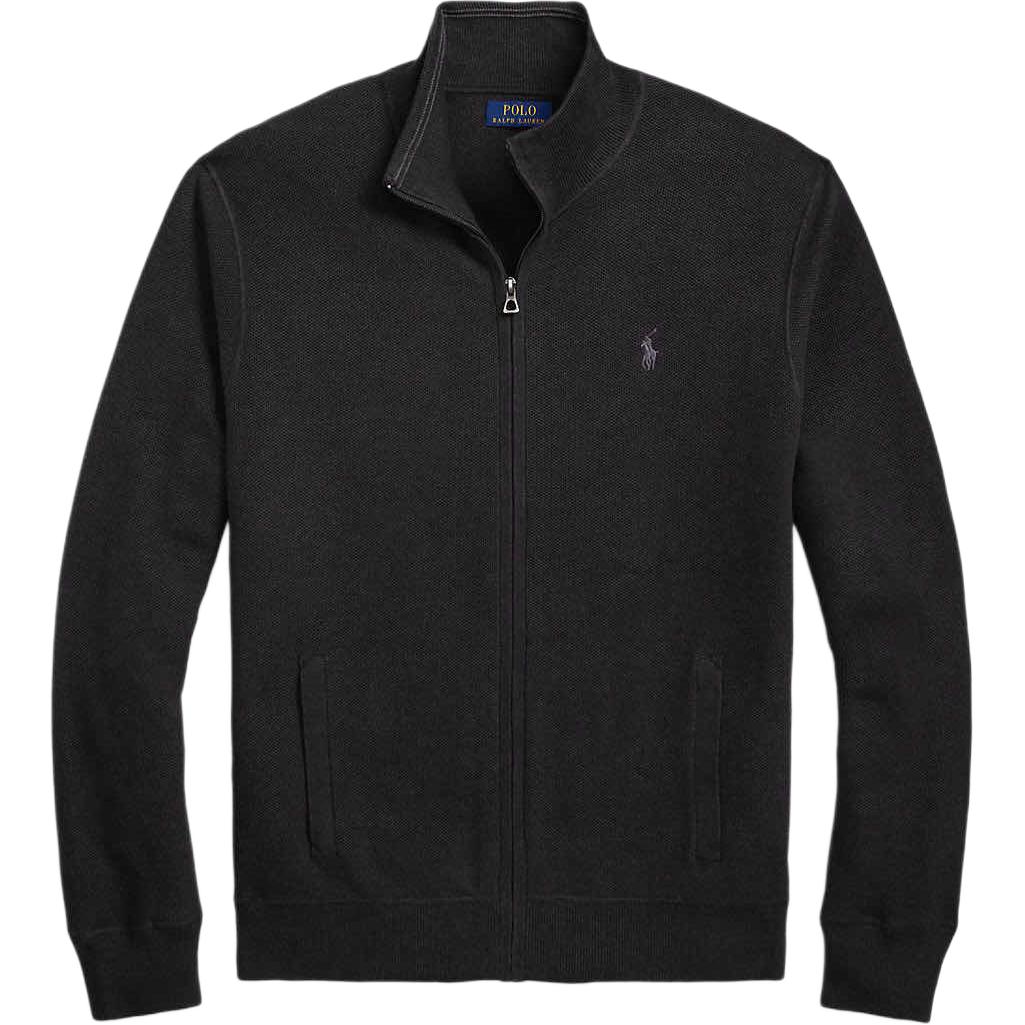 Polo Ralph Lauren FW25 Вязаный свитер с воротником-молнией и ребристой вязкой, хлопковый, с длинным рукавом, мужской свитер 710P07395-003 M