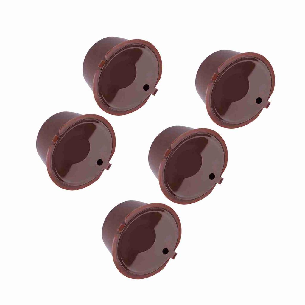 5Pcs Food Grade Pp   304 Stainless Steel Reusable Refillable Coffee Capsule Filter with Spoon