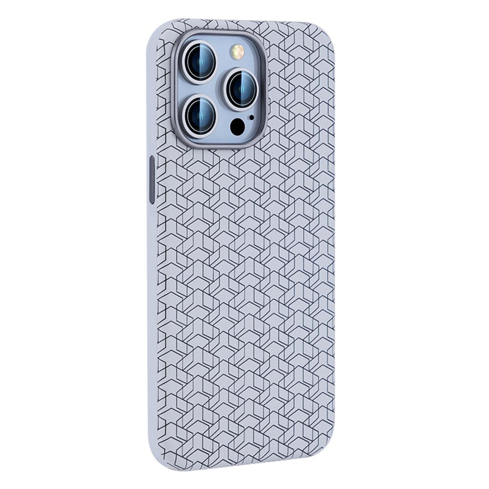 For iPhone 16 Pro Case Compatible with MagSafe Anti-Drop PU+TPU Phone Cover Geometric Pattern