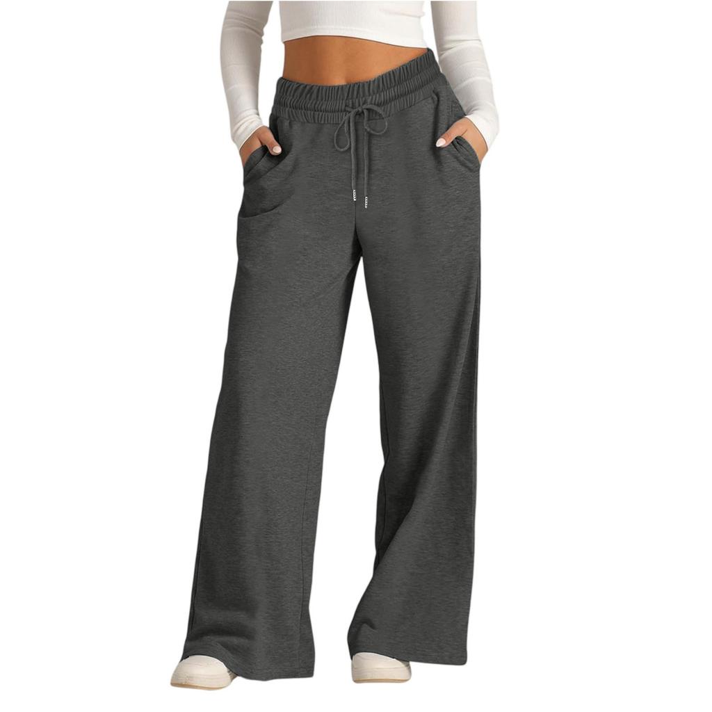 Women's Wide-leg Sweatpants Fashionable Drawstring Loose Sweatpants