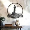 Custom Metal Lighthouse Sign, Personalized Nautical Wall Art, Coastal Home Indoor Outdoor Decor