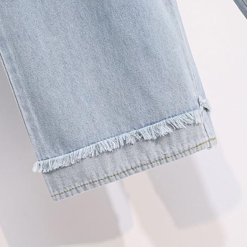 Pants for Women Elastic High Waist Long Trousers Plus Size Double Layer Stretchy Solid Colour Versatile Casual Wide Leg Jeans Pants