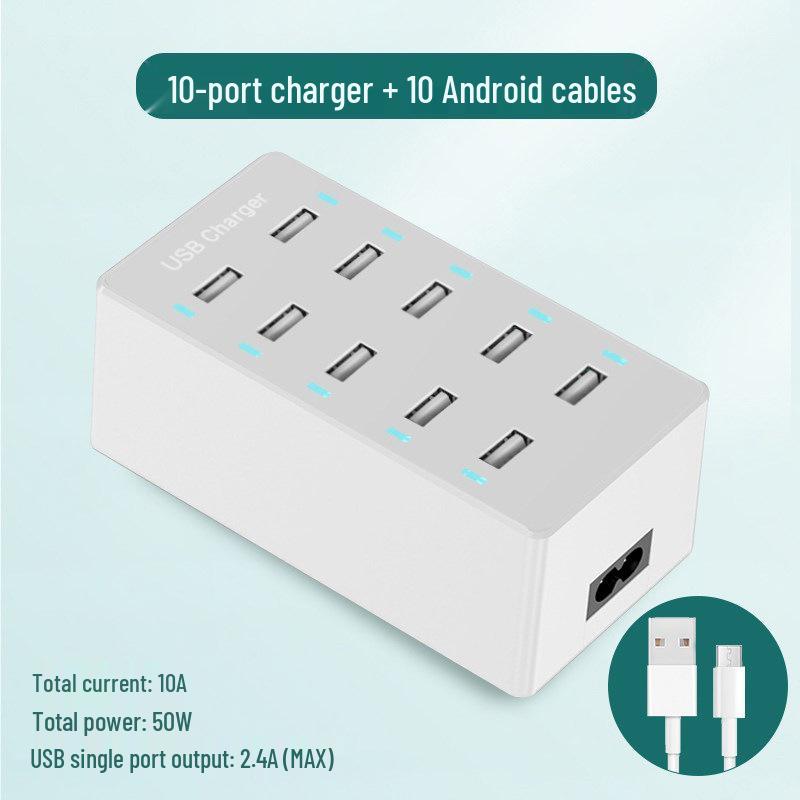 Multi-port USB Fast Charger: Smart Desktop Charging Station for Multiple Devices