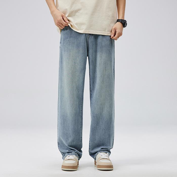 Wide-legged Jeans Men's Season Loose Straight American High Street Starry Sky Pattern Casual Spring Trousers