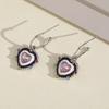 New Chinese Sweet and Cool Wind Dripping Oil Love Earrings Women's Niche Design Light Luxury Exquisite Atmosphere Retro Peach Heart Earrings