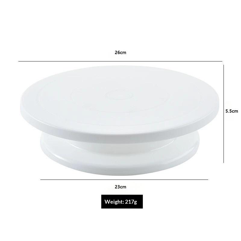Plastic Cake Decorating Turntable Non Slip Base Smooth Rotation Perfect For Home Baking Pastry Making