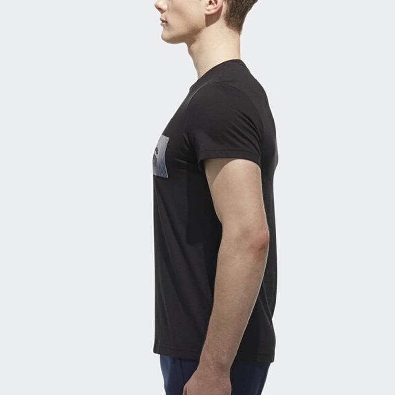 Adidas Gfx Rainbow Logo Print Casual Short Sleeve T-Shirt Men Tops Black CX4991