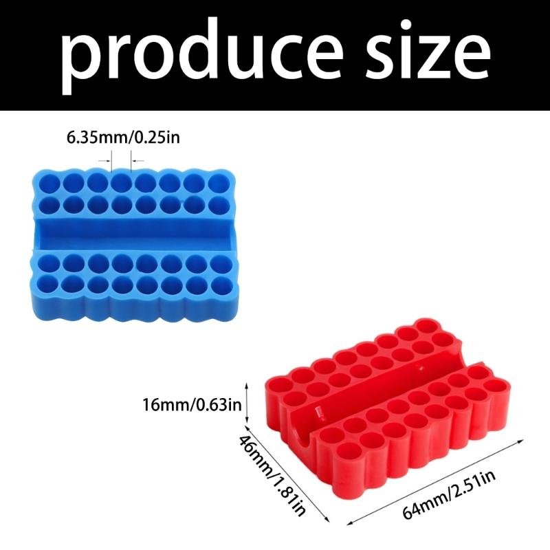 32 Holes Bit Holder for Screwdriver Drill Storage Hex Shank Organizer for 6.35MM Shank Storage Box Accessories