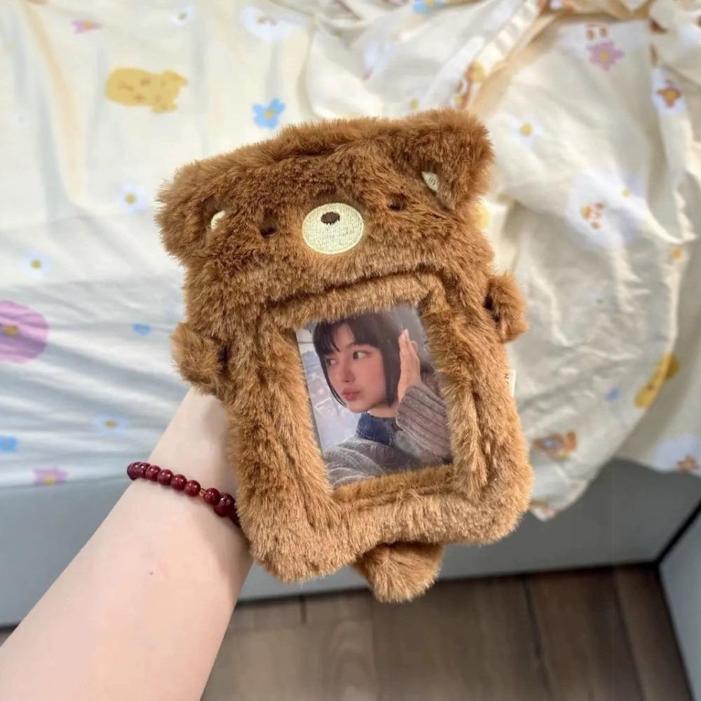 Süße Plüsch-Fotokartenhülle Studenten-Kartenhalter Tasche Schlüsselanhänger Sternform Foto-Kartenhalter Idol-Fotos Schutzhülle Cartoon