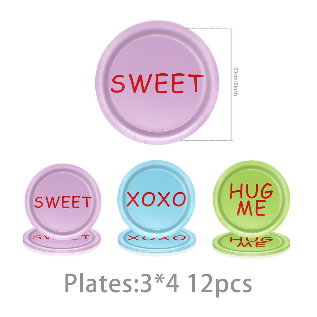 Valentine'S Day Party Supplies Love Flag Decoration Tableware Valentine'S Day Party Confession Atmosphere Arrangement Props