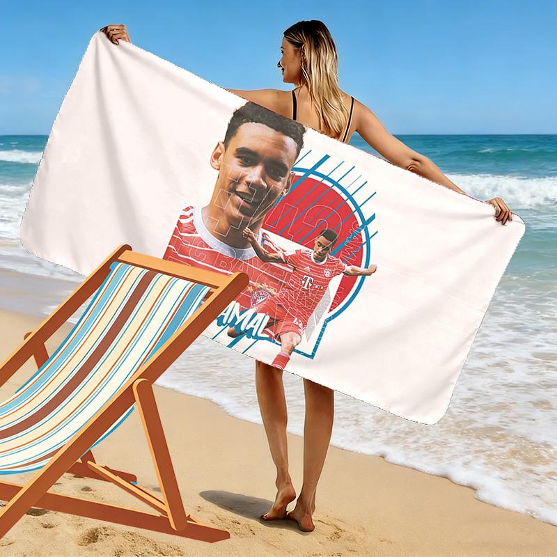 Jamal Musiala Print Beach Towel, Large Soft Quick Dry Towel for Beach Camping Swimming