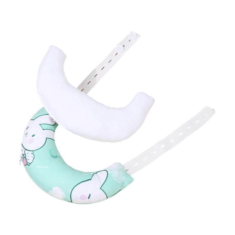 Baby Pillow with Ergonomic Neck Support Breathable Cotton Pillow with Cartoon Pattern for Newborns Infant