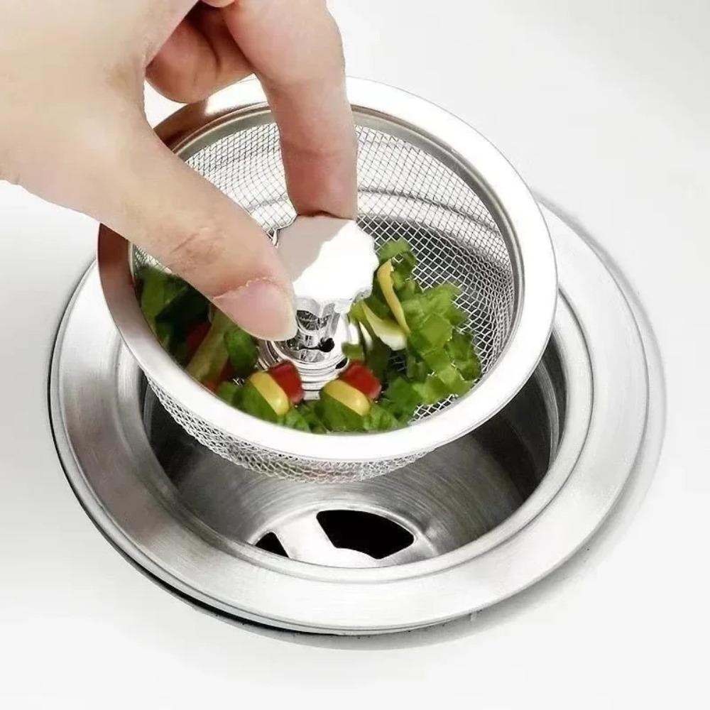Kitchen Sink Garbage Filter Mesh Anti-block Sink Hair Food Catcher Reusable Stainless Steel Sink Drain Filter Net Easy Clean
