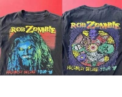 1998 Rob Zombie Hellybilly Deluxe Tour Maglietta Nera a 2 Lati Unisex S-4XL
