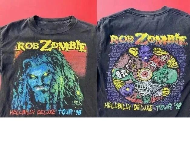 

1998 Rob Zombie Hellybilly Deluxe Tour 2 Side Black T-Shirt Unisex S-4XL M