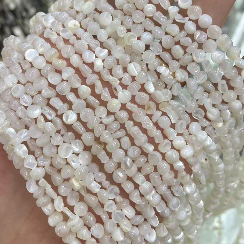 High Brightness White Mother of Pearl Shell Crushed Stone, 3-6mm Square Beads for DIY Necklace and Bracelet Accessories
