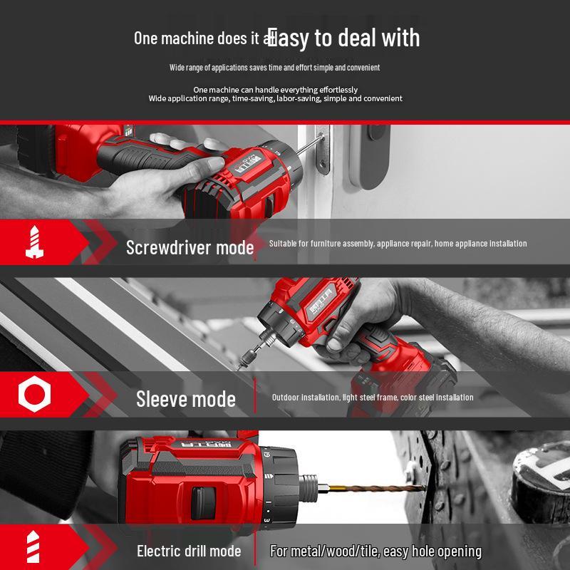 Wonderful Rechargeable Brushless Lithium Electric Impact Screwdriver Drill