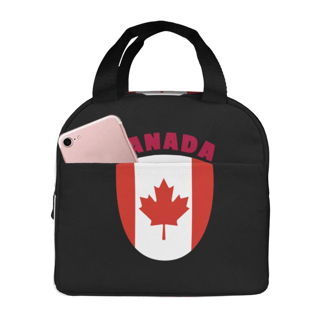 Flag of Canada Print Insulated Lunch Bag for School Waterproof Cooler Thermal Lunch Box Women Children Food Container Tote Bags
