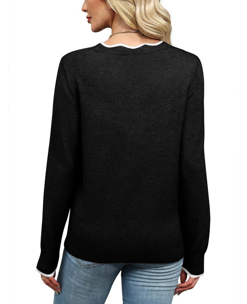 Women's Casual Solid Color Knitted Pullover Sweater - Autumn/Winter Collection