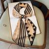 New Diamond Scarf for Women Winter Warm Scarf  Thin Narrow Long Streamer  Hairband  Tie-up Scarf  Silk Scarf