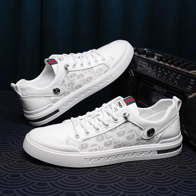 New Summer Shoes Mesh Surface Breathable Casual Mesh Shoes Youth Trend All Match Small White Men's Shoes