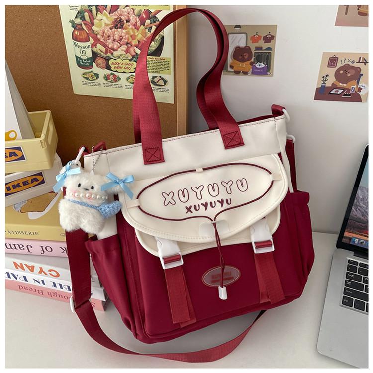 School Bag High Value College Style Messenger Bag Female Students Class Leisure Bag Large Capacity Portable Tutoring Bag Bag