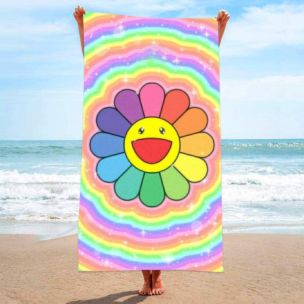 Telo da Spiaggia Senza Sabbia Asciugatura Rapida Morbido al Tatto Grande Stampa Floreale Microfibra Telo da Spiaggia Donna Uomo Viaggio Stile Bohemien