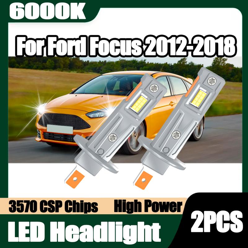 

2PCS High Power 30000LM LED Headlights 3570 CSP Chips Plug and Play 6000K Super White Car Bulbs 12V 24V For Ford Focus 2012-2018 H1