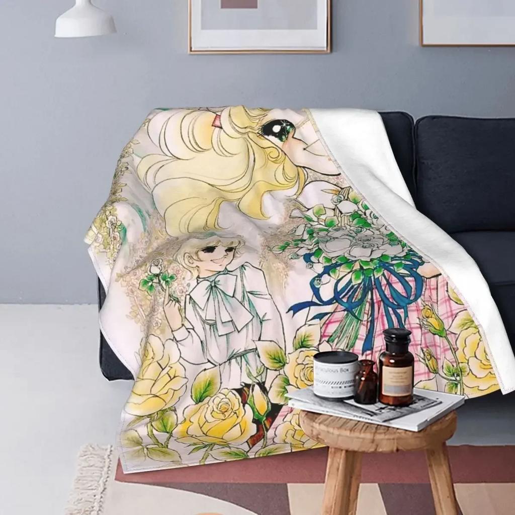 Candy Candy Anthony Decken Kawaii Mädchen Anime Flanell Neuheit Warme Überwurfdecken für Stuhlbezug Sofa Ganzjahres