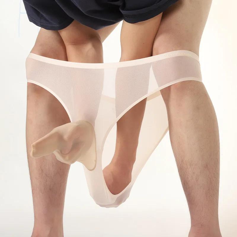 Herren Sexy Unterwäsche Offen/Schließbar Jj Penis Hülle Nahtlose Unterhosen Erotische Lingerie Gay String Sissy Panties Schnelltrocknende Slips