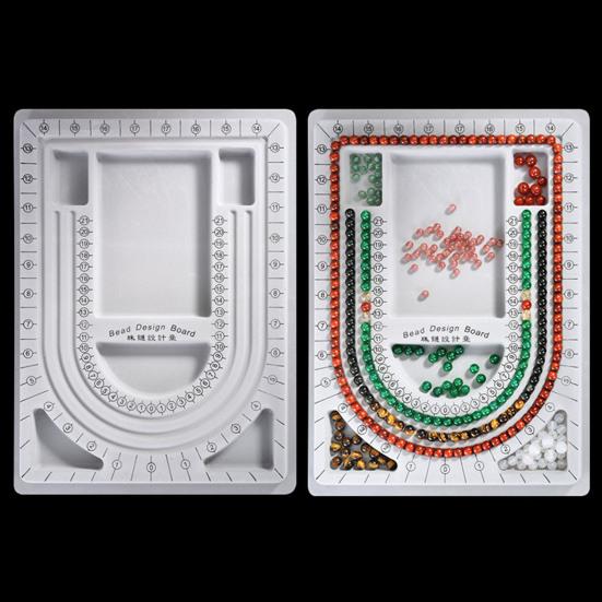 Bead Design Board DIY Jewelry Making Tray Flocked Bead Organizer