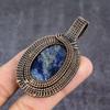 Natural Sodalite Gemstone Handmade Copper Wire Wrap Jewelry Pendant 2.76" y4P52