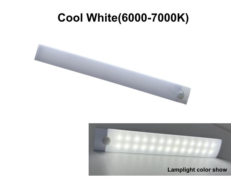 Motion Sensor LED Night Light USB Rechargeable Long-cut Strip Lamp for Kitchen Cabinet Wardrobe Staircase Closet Bedside Mirror Lamp