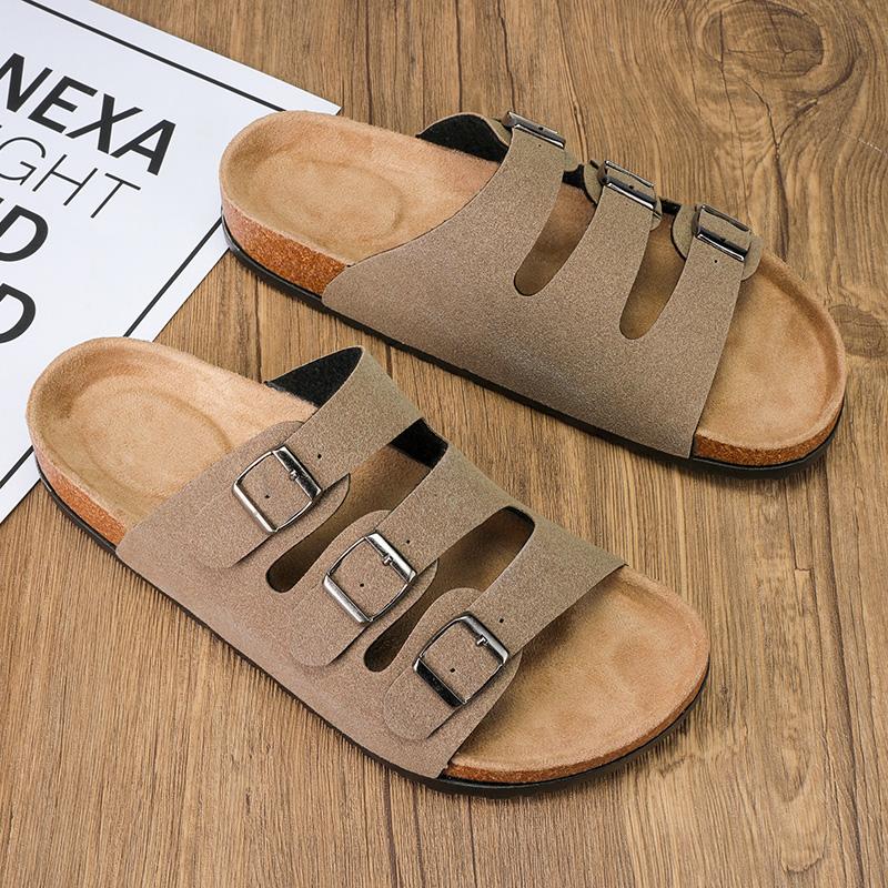 

Новая мужская мода уличные высококлассные сандалии и шлепанцы классические черные/коричневые/хаки мужские противоскользящие сандалии на толстой подошве дышащие 46 хаки