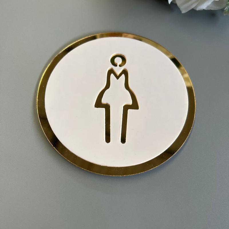 Segnale WC 3D Acrilico Uomo Donna Bagno Adesivo Murale Autoadesivo Decorazione Fai da Te Per Ufficio Attività Commerciale Hotel Caffetteria Porta Pubblica
