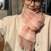 Plaid Scarf for Women 100% Wool Shawl All-Match Tassel Warm Comfortable Luxury Clothes New Fashion Autumn Winter Scarves