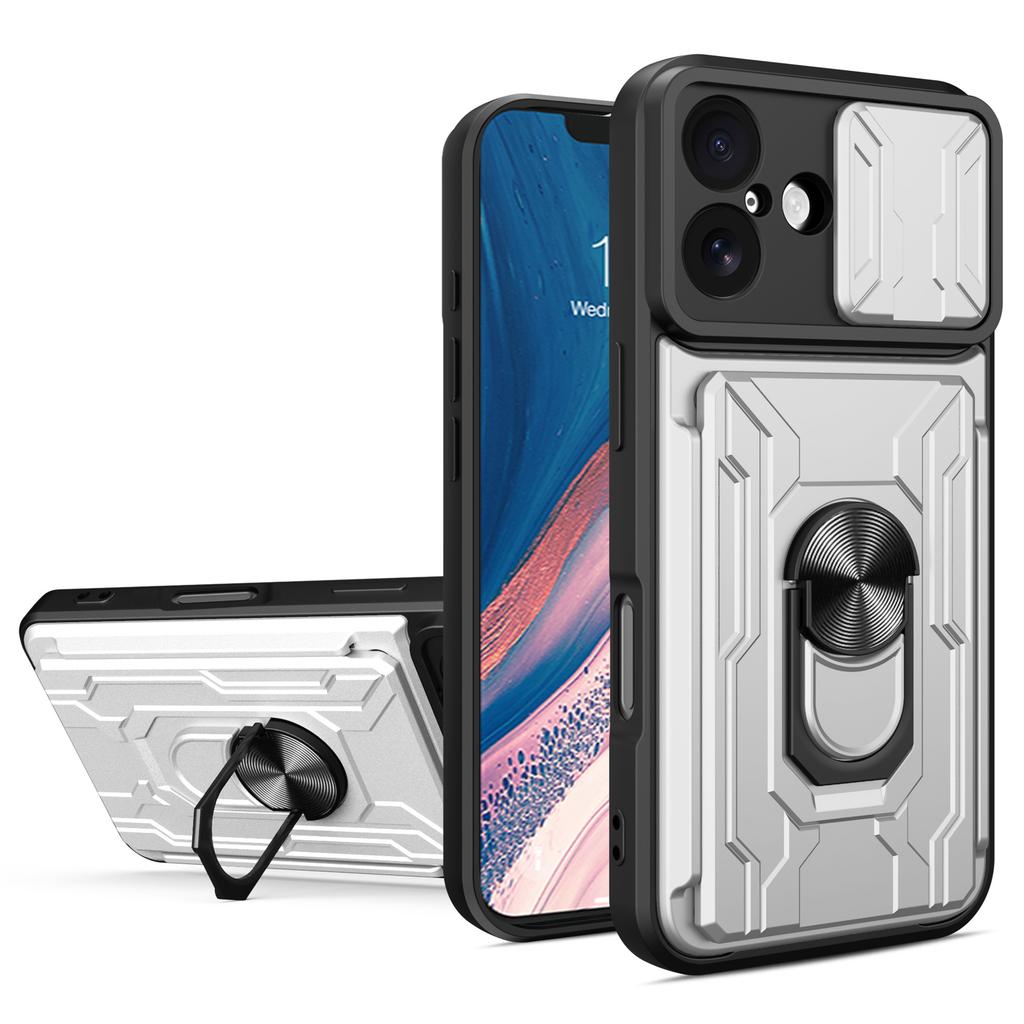 Für iPhone 17 Hülle PC+TPU Ständer Handy-Rückseite mit Kameraschieber