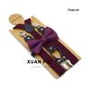 Adult Unisex 4-Clip Elastic Suspenders & Bow Tie Set, Non-Slip, Solid Color, 2.5cm