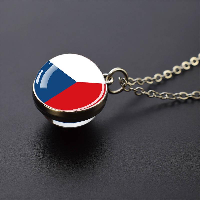Countries Flag Glass Ball Necklace Russia France Spain UK Italy Poland Ukraine Flag Pendant Necklace Travel Gift