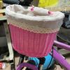 Bike Front Basket with Liner Cycling Handlebar Basket Adjustable Leather Straps Bike Scooter Tricycle Basket for Girls Women
