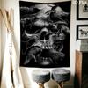 Dark Fantasy Tapestry Gothic Skull Snake Art Tapestry Background Cloth Wallmounted Wall Covering Decoration Background Cloth Work Of Art