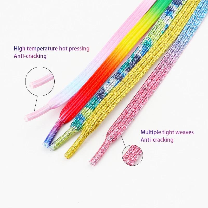 NEW Colourful Elastic Laces Sneakers Lock No Tie Shoelaces Kids Adult 8mm Wide Flat Shoelace Without Ties Shoes Accessories