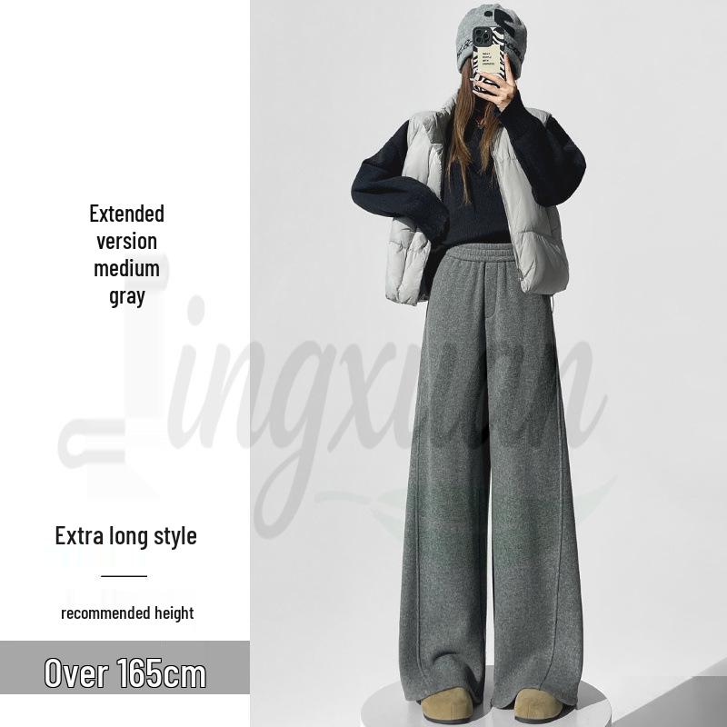 

2026 Autumn/Winter High-Waisted Wide-Leg Cashmere Pants for Women M